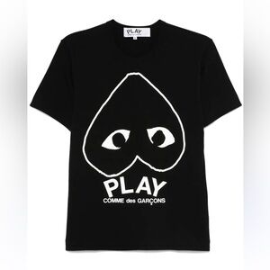 Comme Des Garçons Play Logo-print T-shirt in Black Small